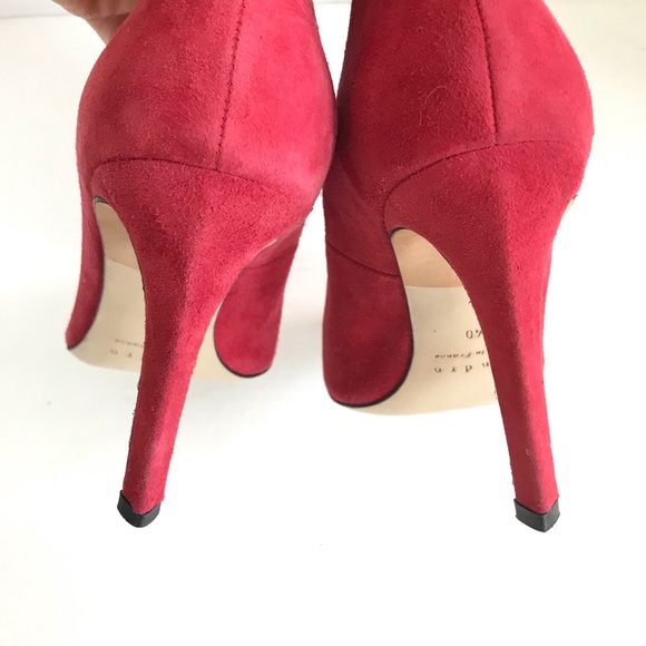 Sandro Paris red suede pump heels Sz EU 39 - Picture 7 of 16